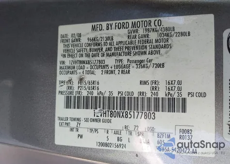 2008 Ford Mustang V6 Deluxe/V6 Premium from USA, damaged, VIN 1ZVHT80NX85177803